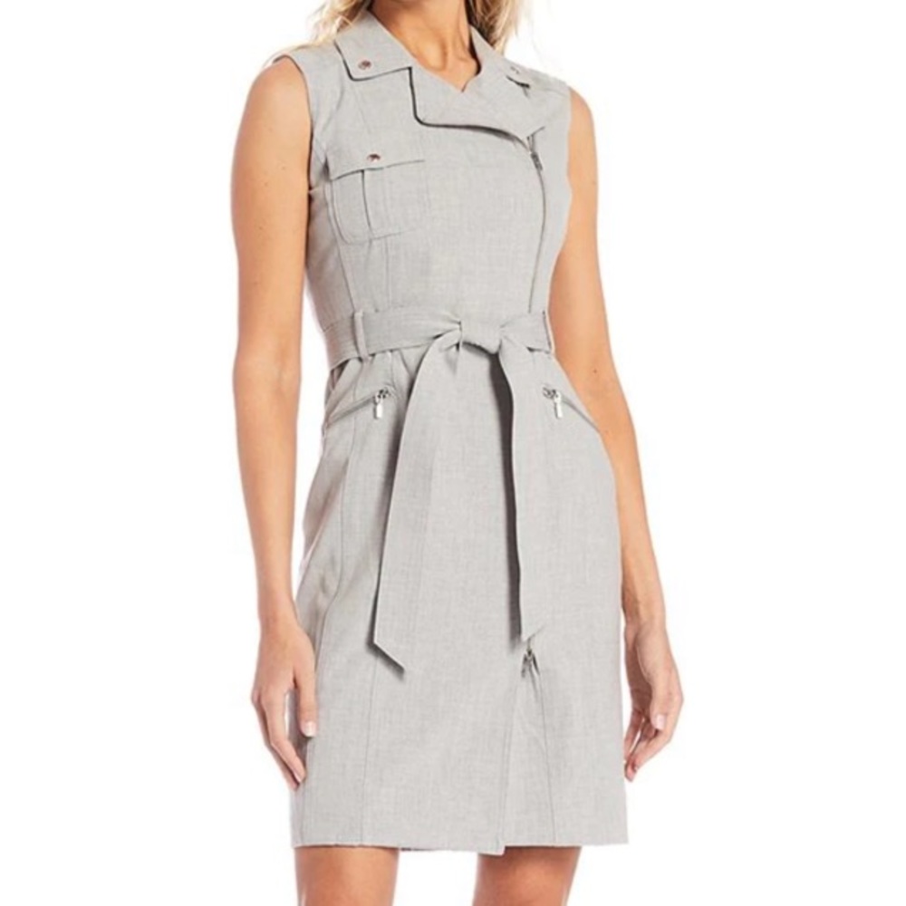 Calvin Klein Notch Collar, Sleeveless wrap dress